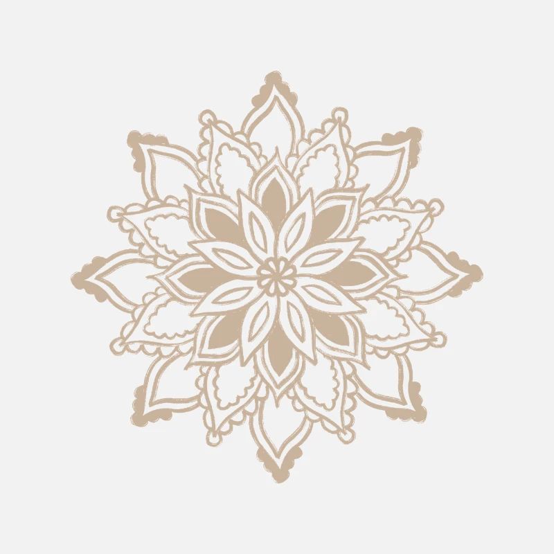 Beige Mandala Lace Pattern