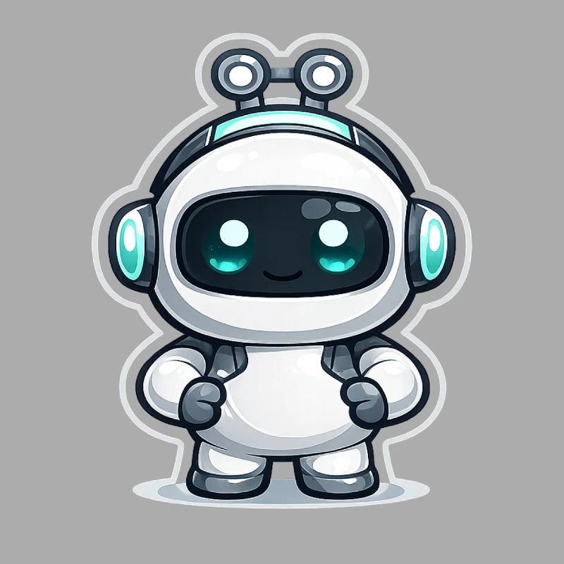 Copilot AI Robot Mascot Cute Dev Sticker