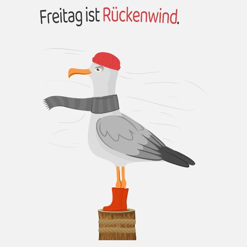Freitag Rückenwind Möwe Minimalistischer Spruch