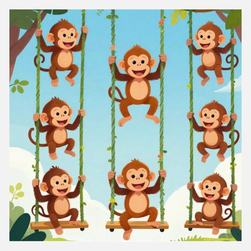 Des singes qui se balancent dans la jungle