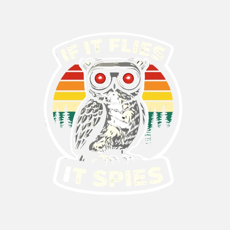 Spionierende Eule im Retrolook Drohne Spion