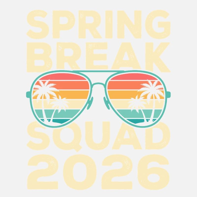 Spring Break Squad 2026 Retro Palmen Design