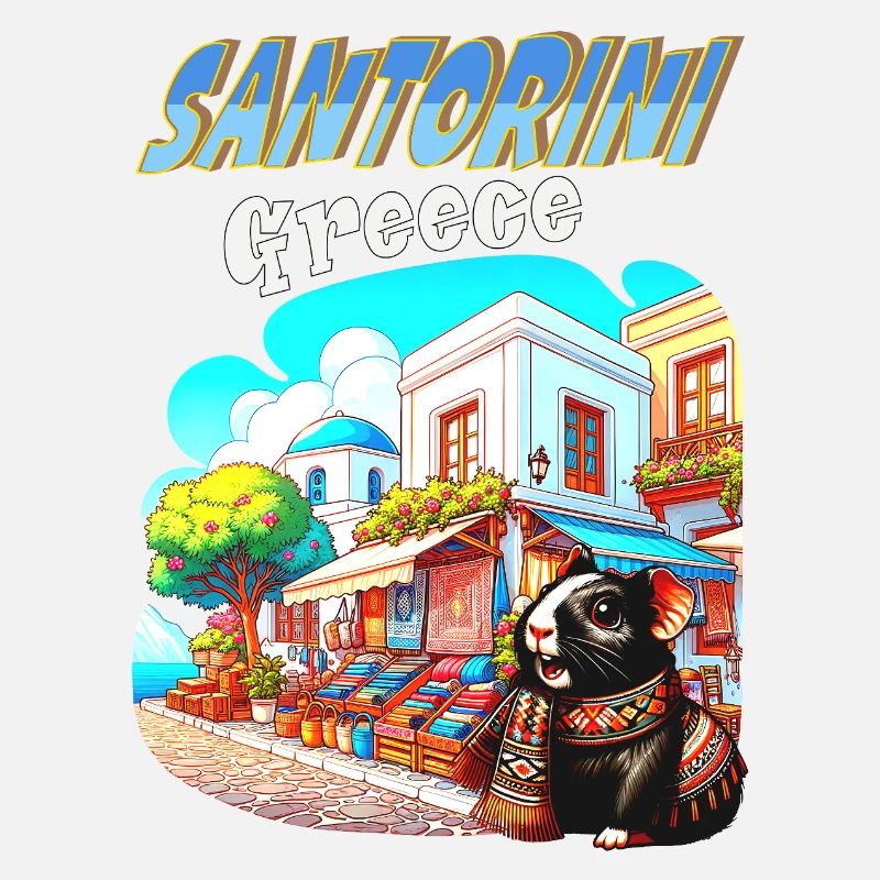 Aventures de cochons d’Inde à Santorin, Grèce