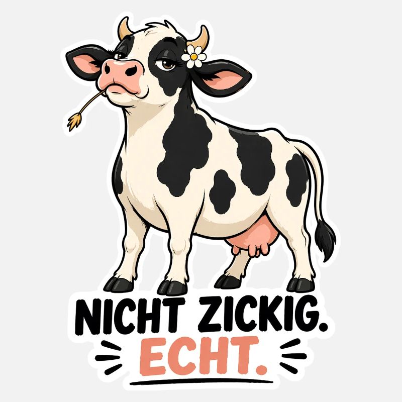 Kuh „Nicht schwierig. Echt.“ – Lustiges Statement 