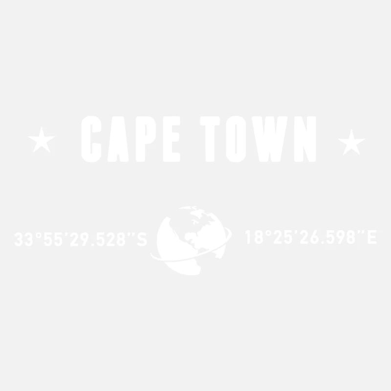 Cape Town Coordinates White Typography