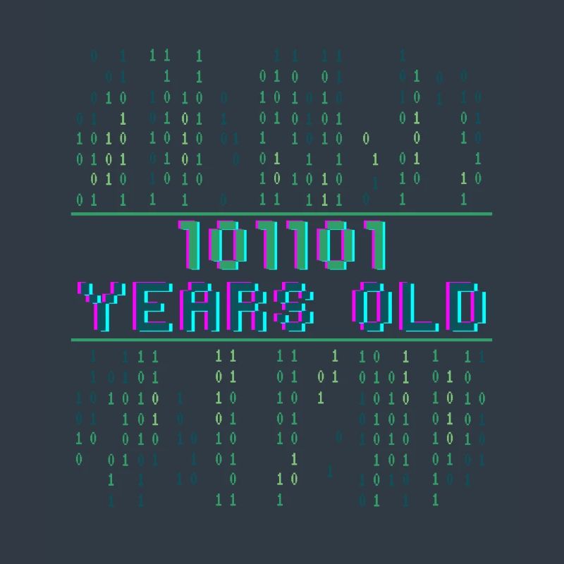 45. Geburtstag 45 Jahre alt Binärcode Coder