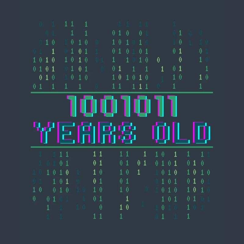 75th Birthday 75 Year Old Binary Code Coder