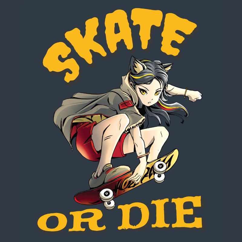 Skate oder stirb Skateboarder Anime Mädchen