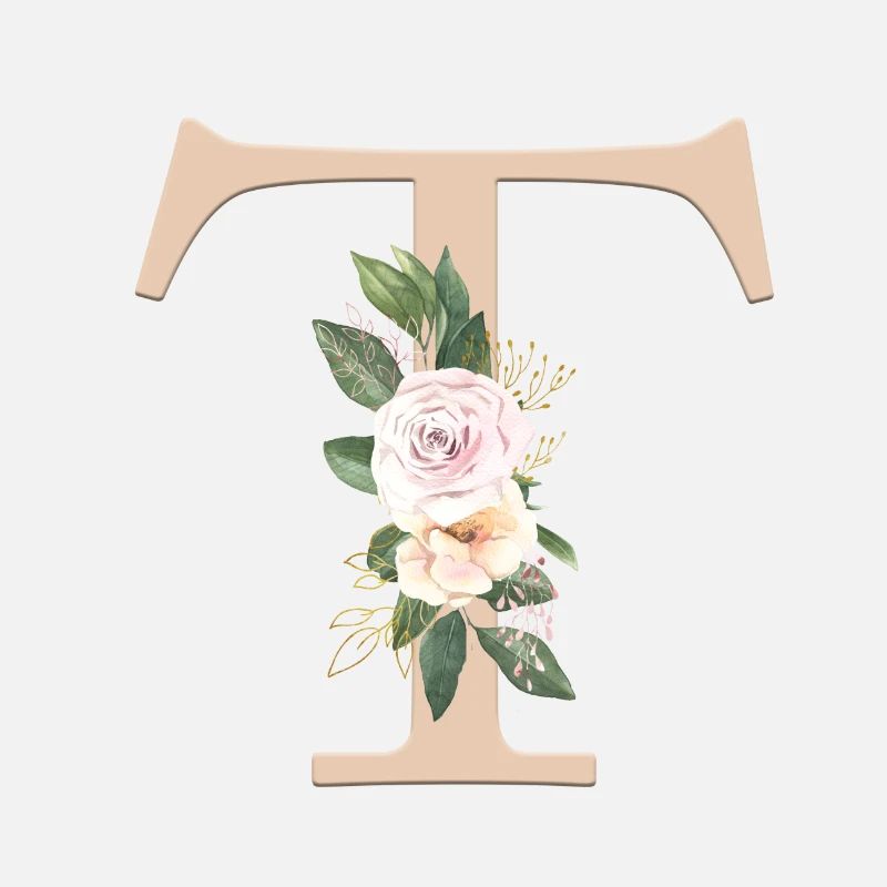 Customizable Monogram Pastel Floral T