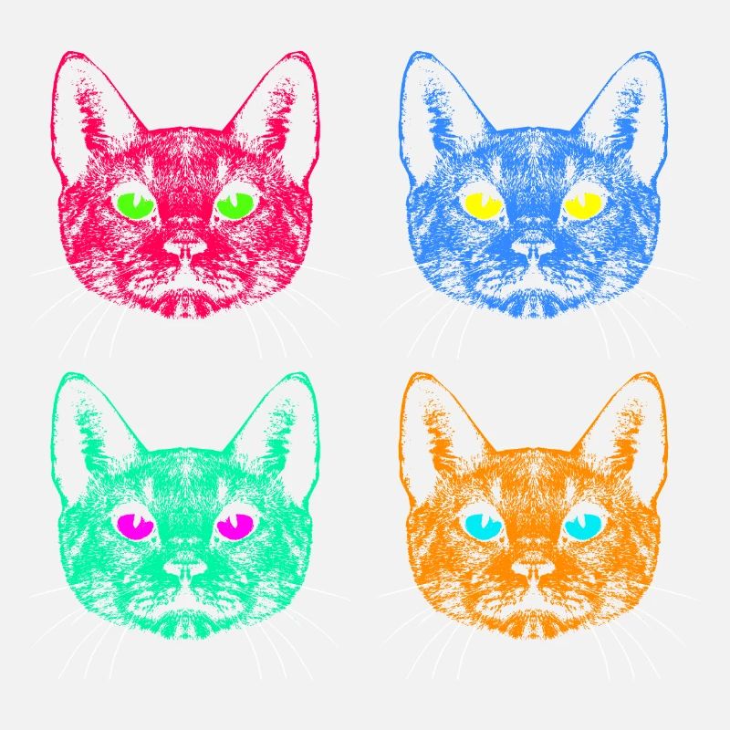 Vier Farben Katzen / Des chats comme Warhol