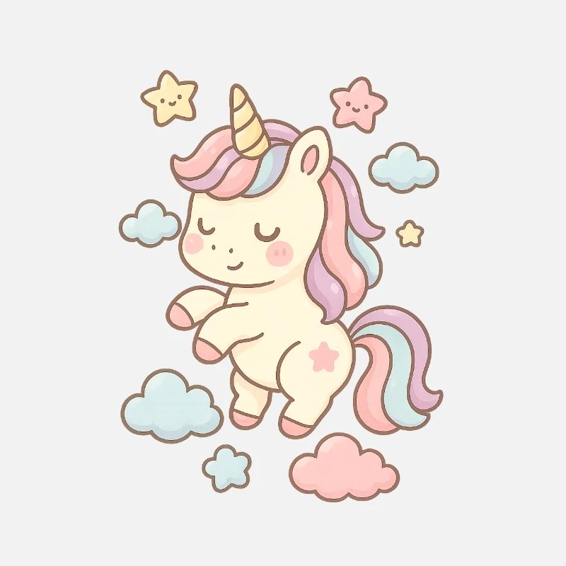 Schöne Einhorn-Illustration mit Pastellmuster