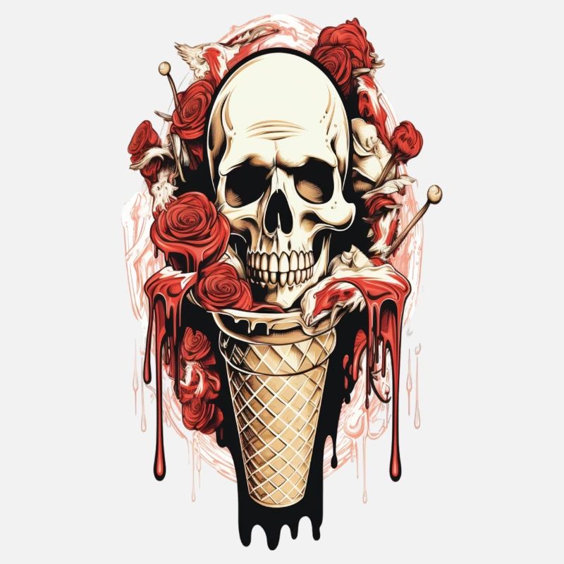 Skull Eistüte mit Rosen und Wachs