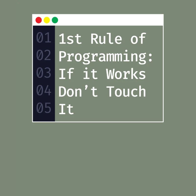 1st Rule Of Programming Programmierer Coding