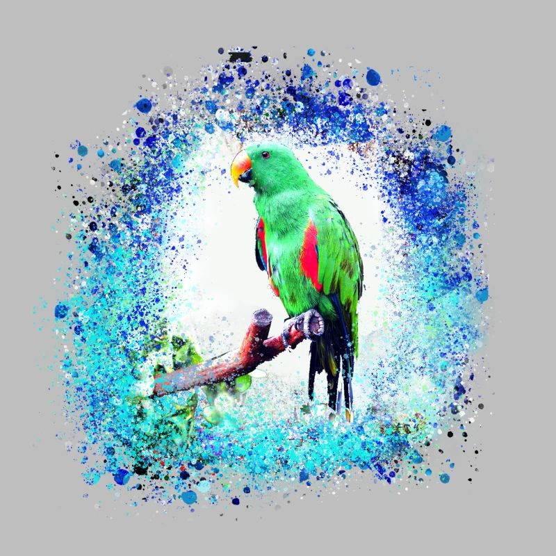 perfich ara,oiseau,graffiti,mint,bleu,brush,spray