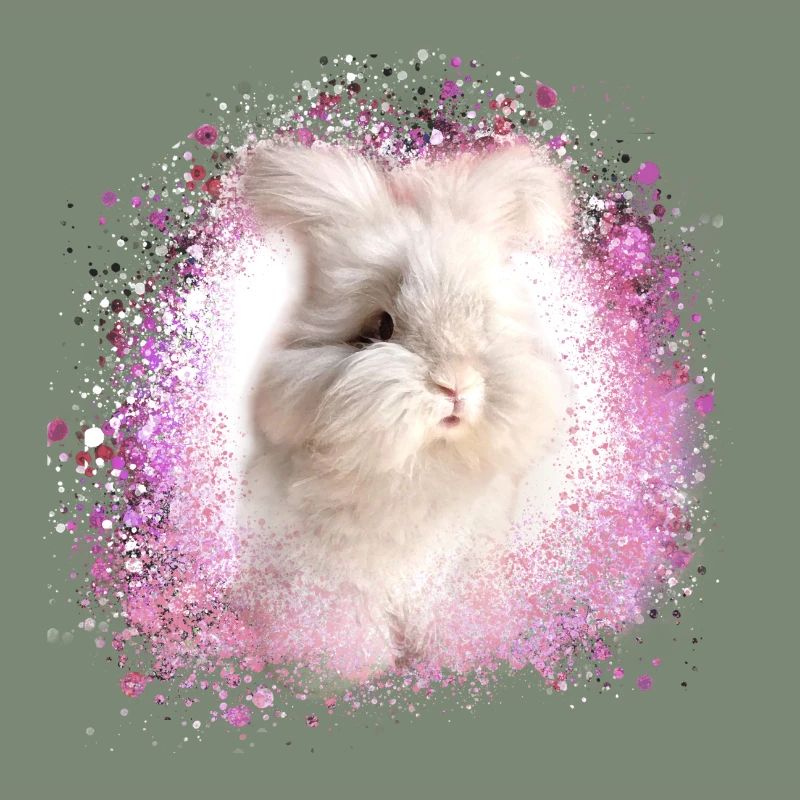 angora rabbit,rabbit, graffiti, pink,rabbit