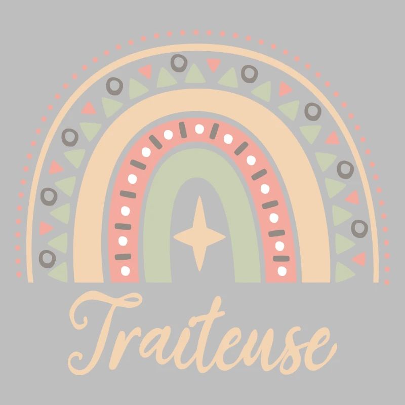 Cadeau Traiteuse. Boho Rainbow traiteuse.