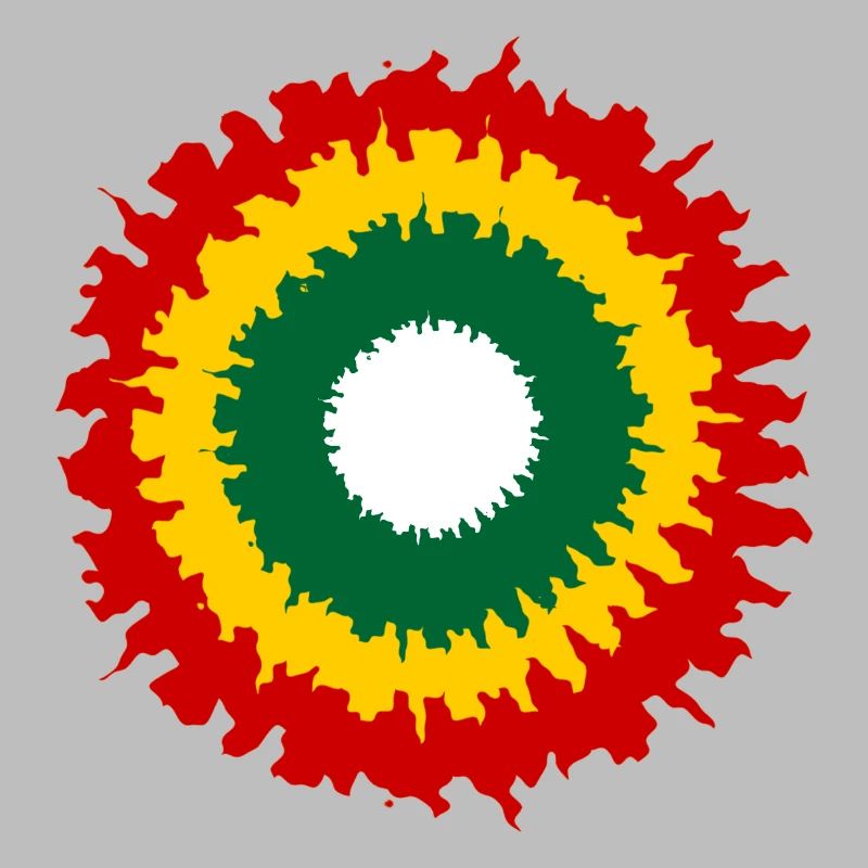 Vibrant rasta pattern with fire effect