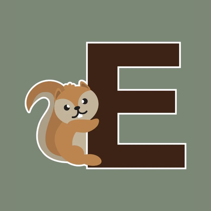 Ein E wie das Eichhörnchen das an dem E hängt