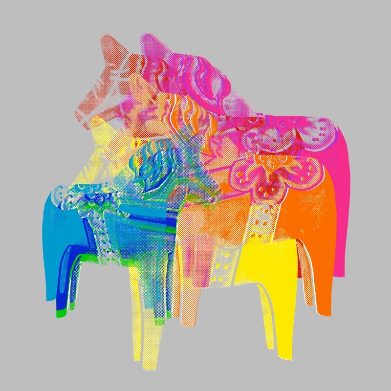 Pop Art Dala Horses Pull de Noël Style Scandi