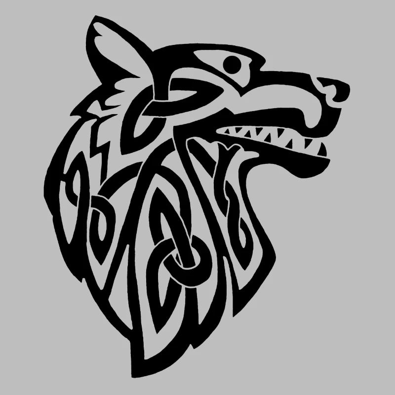 Wolf schwarz Wikinger