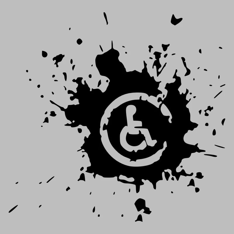 Bild Rollstuhl Behinderte Farbspritzer *