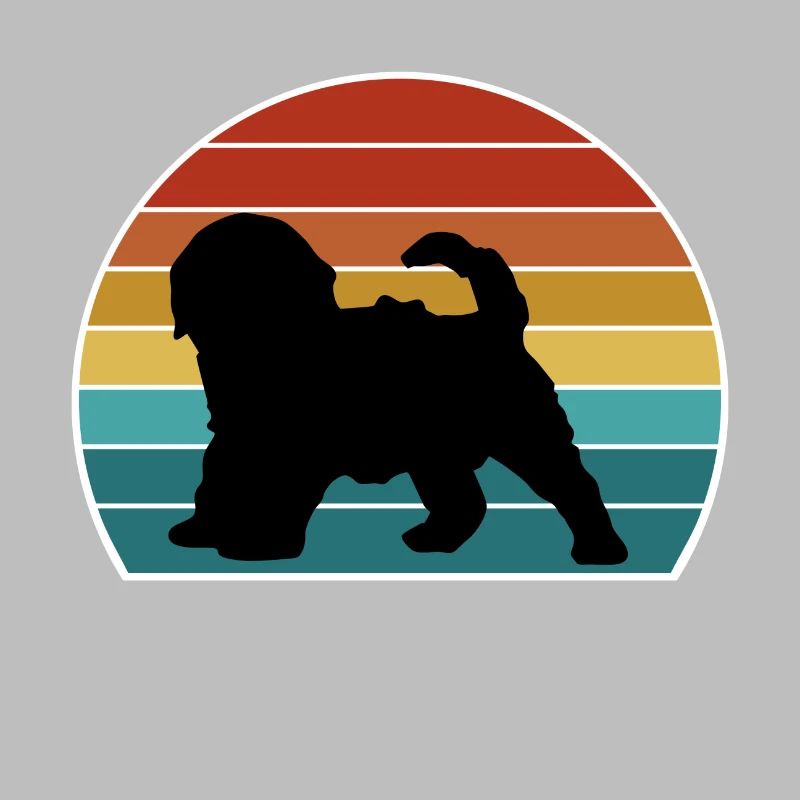 Cockapoo Dog Silhouette Vintage Sunset pour Chien Lov