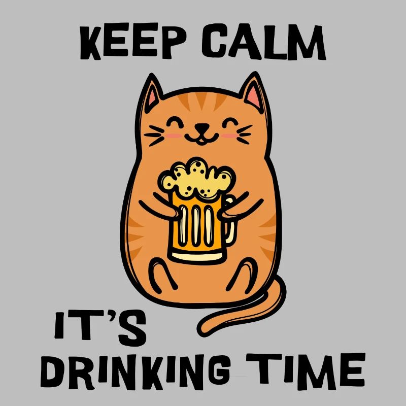 Fest Bier Statement Trinken Katze