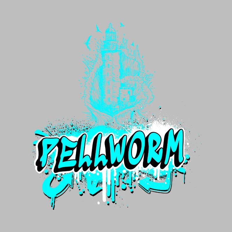 Pellworm Leuchtturm Graffiti Design
