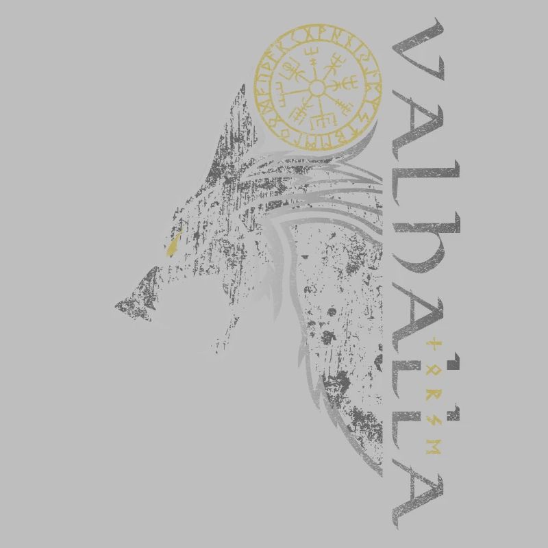 Valhalla Wolf Vegvisir Wikinger Runenkompass
