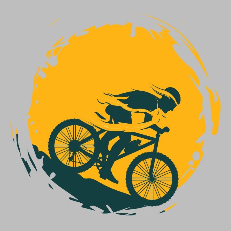 Mountain Biker avec swing t-shirt pull autocollant