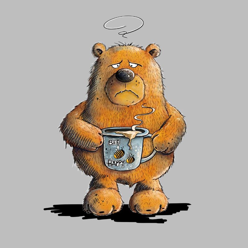 Ours grouch du matin avec café