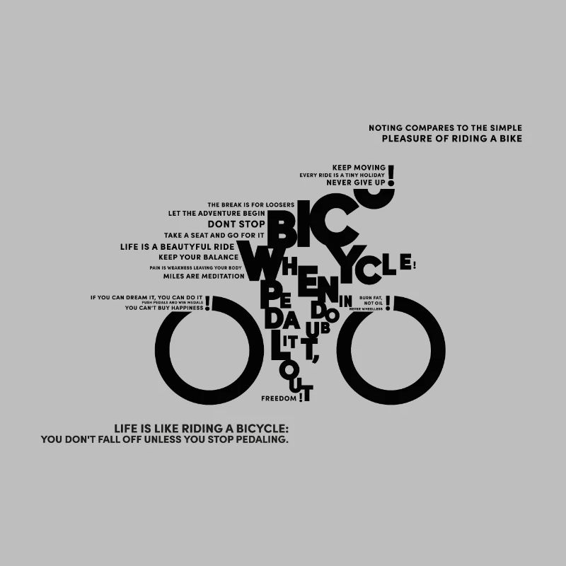 Bicycle Typodesign - Vélo, Amour de vélo, Citations