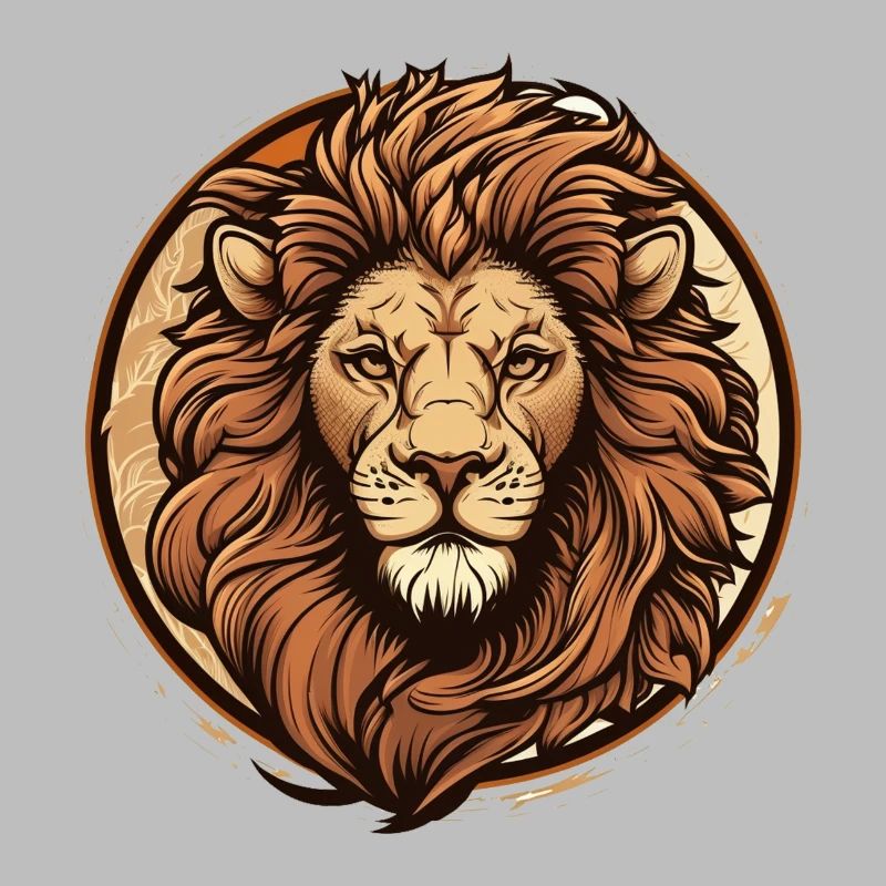 Royal Lion Emblem Round Crest