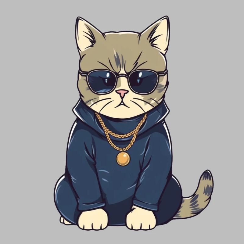 Chat avec lunettes de soleil et sweat à capuche