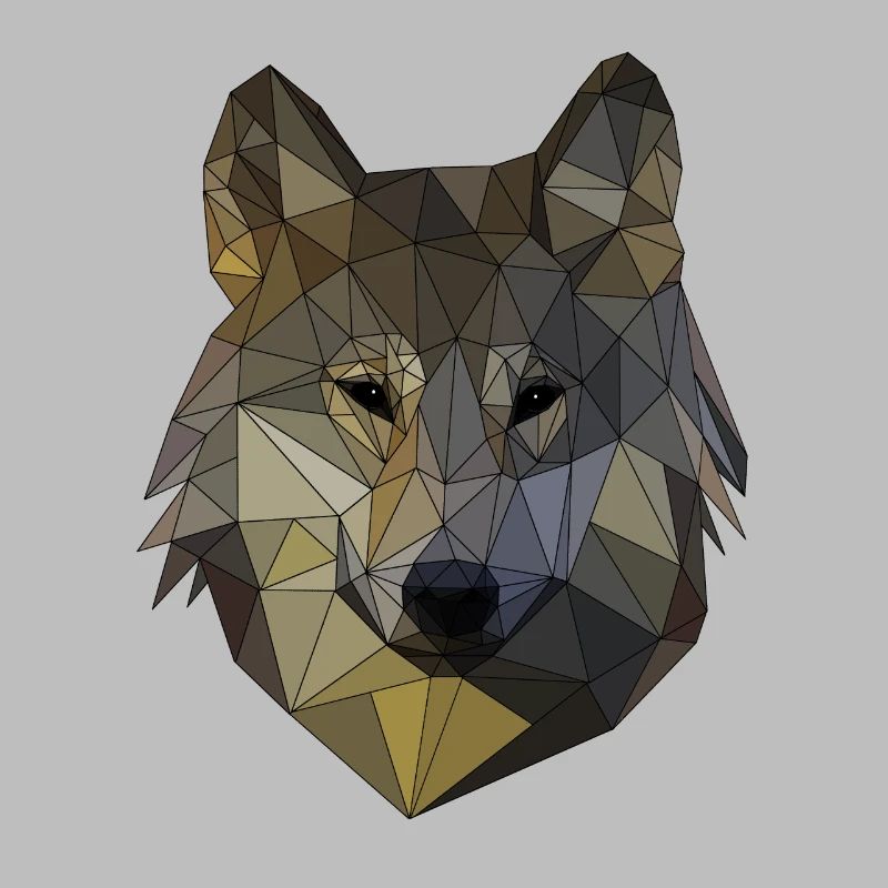 Polygon Wolf Triangular Mosaic Shapes Polyart
