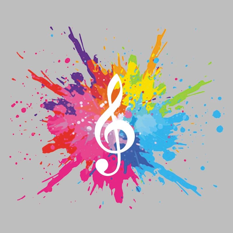 Musique et explosion multicolore (blanc)
