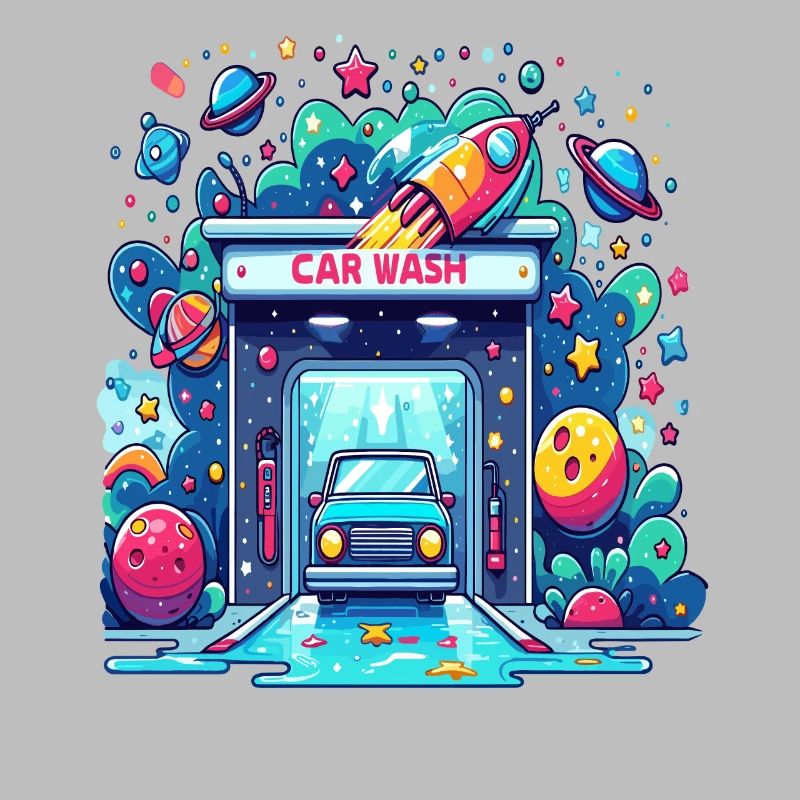 Comic Auto Waschanlage