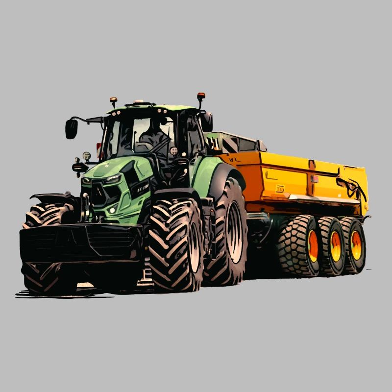 Deutz avec remorque benne