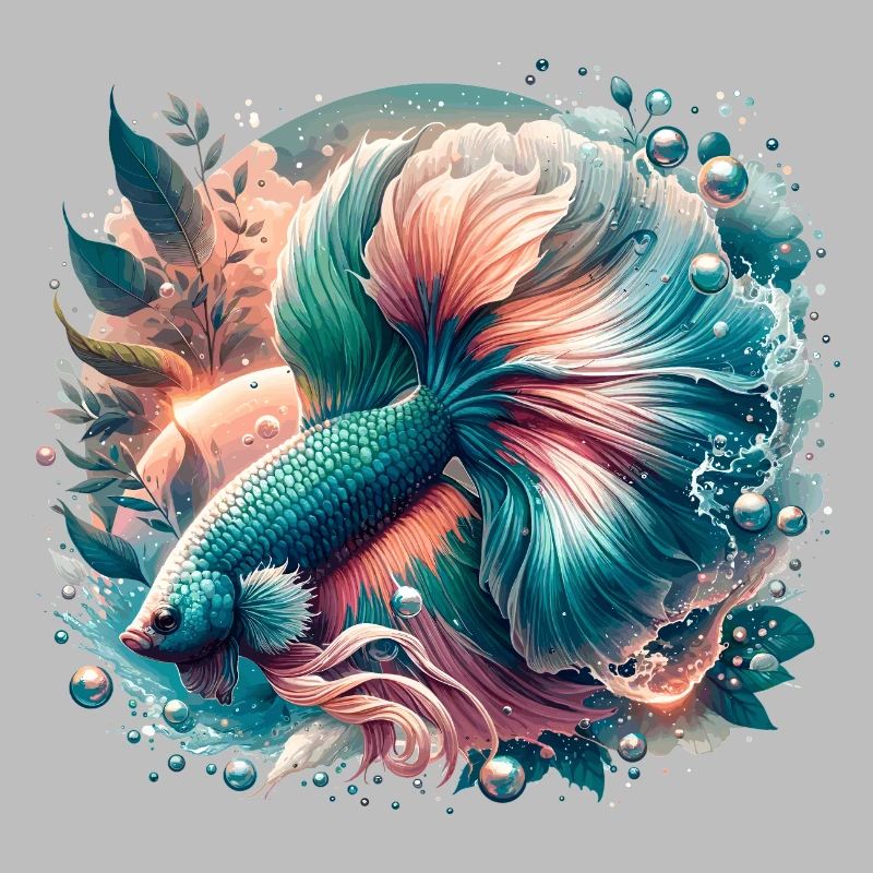 Betta splendens, colorful fish