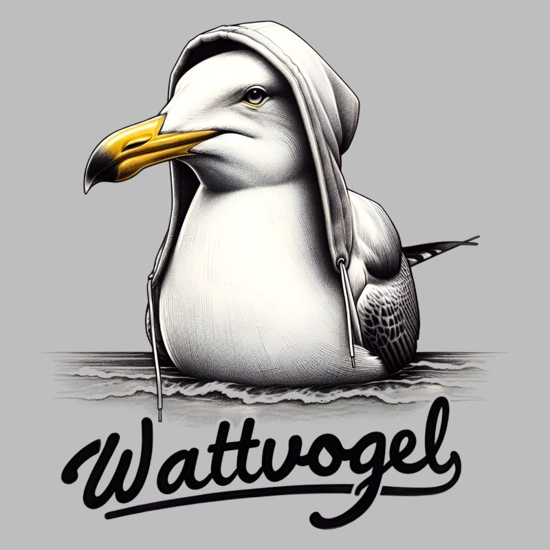 Wattvogel Coole Möwe mit Kapuze