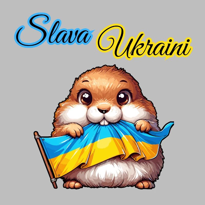 Chien de prairie mignon avec drapeau ukrainien