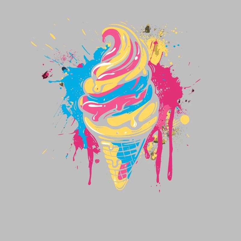 Cornet de crème glacée Éclaboussures de couleur