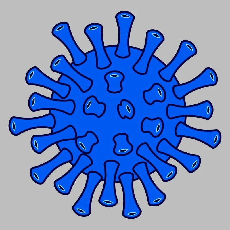 Illustration de la molécule bleue de Covid