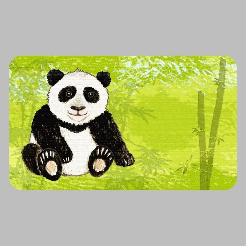 Panda assis ours dans une forêt de bambous verts