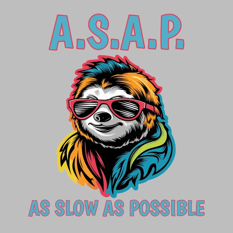 ASAP So langsam wie möglich Cool Sloth Fun Zitat