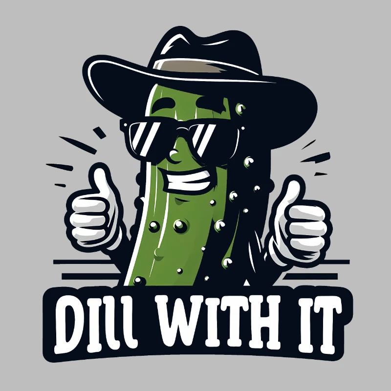 Cool Dill Pickle Pun "Dill With It" Funny Cucumber