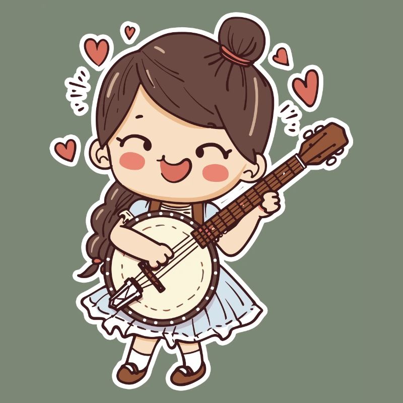 Banjo player comic style
