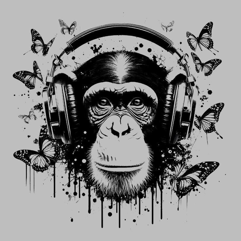 GROOVIN' MONKEY MIT KOPFHÖRERN