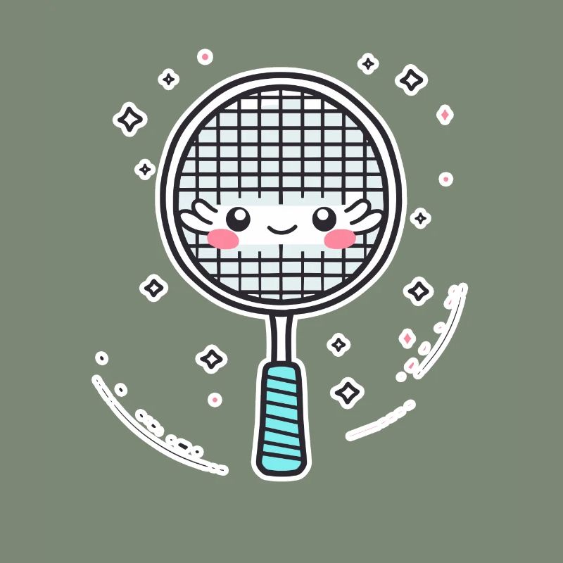 Badmintonschläger Comic Look