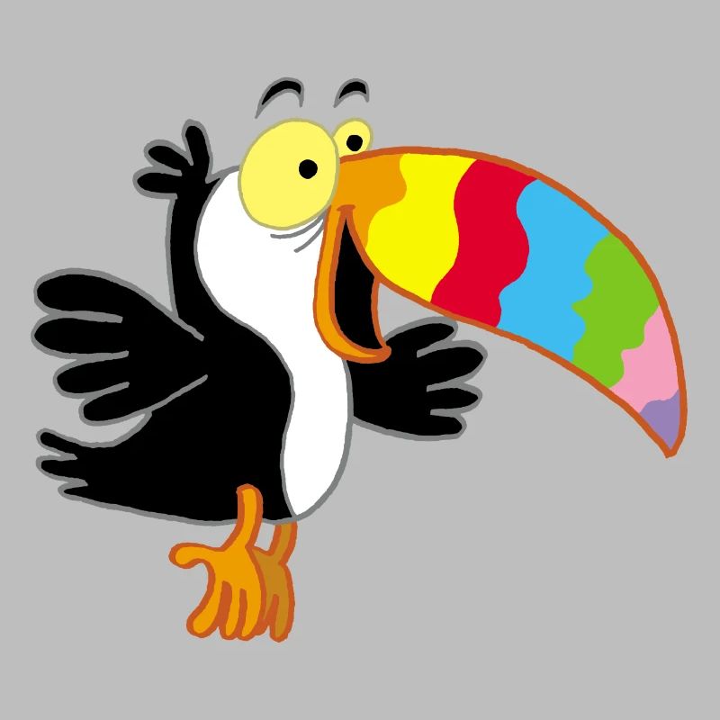 Oiseau et bec multicolore